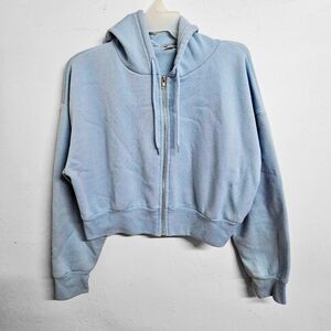 Light Blue Crop Top Hoodie